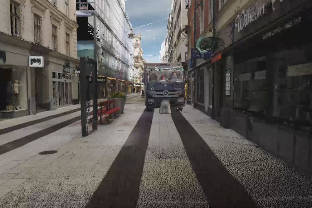 3D-bild av lastbilen på Drottninggatan