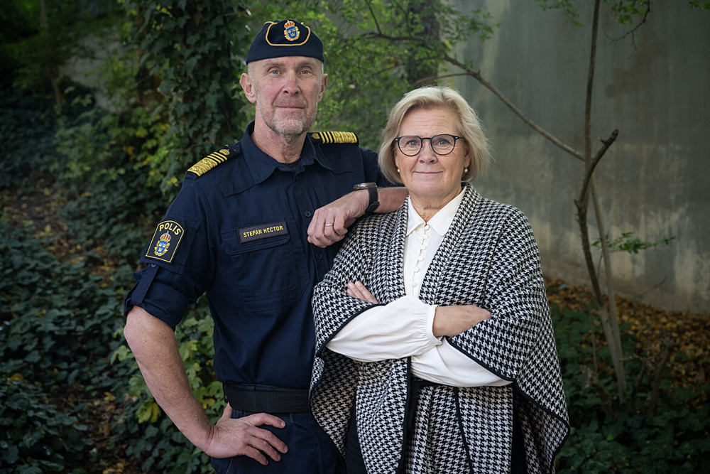 Rikspolischef Petra Lundh och biträdande rikspolischef Stefan Hector. Foto.