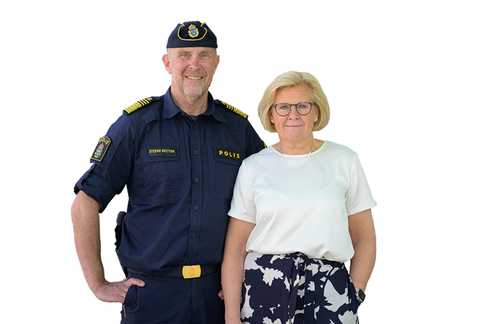 Rikspolischef Petra Lundh och biträdande rikspolischef Stefan Hector. Foto.