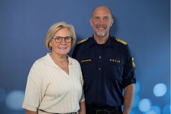 Rikspolischef Petra Lundh och biträdande rikspolischef Stefan Hector. Foto.