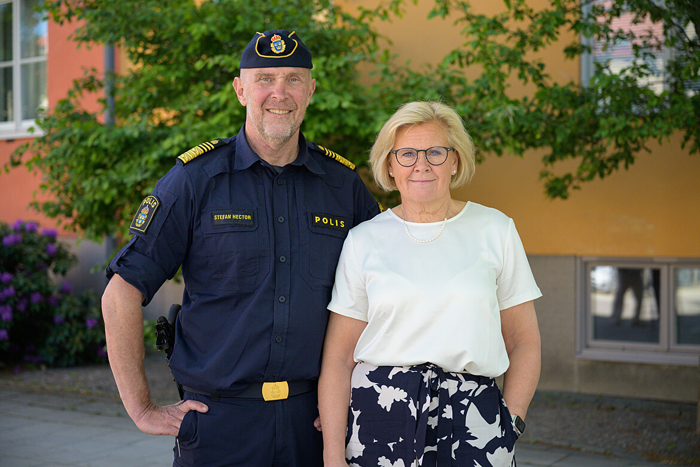 Rikspolischef Petra Lundh och biträdande rikspolischef Stefan Hector. Foto.